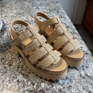 Stylish Beige Platform Sandals